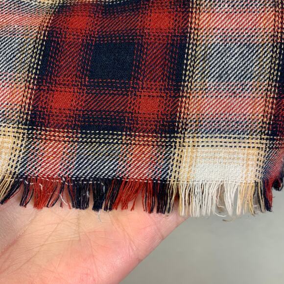 EASEL Shirt Dress Medium Plaid Flannel Drop Shoulder Balloon Sleeve‎ Raw Hem - Picture 9 of 13